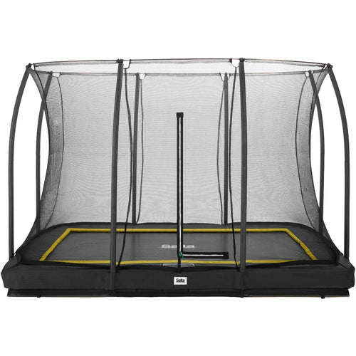 12ft x 8ft Salta Black Rectangular Comfort Edition Inground Trampoline with Enclosure - SGP Garden Ltd