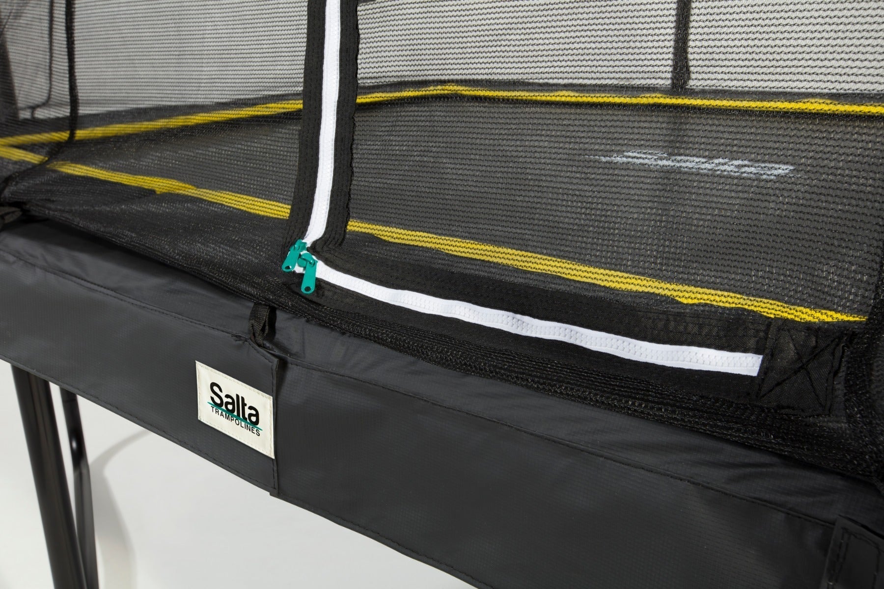 12ft x 8ft Salta Black Rectangular Comfort Edition Trampoline with Enclosure - SGP Garden Ltd