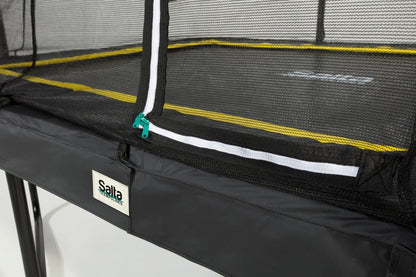 12ft x 8ft Salta Black Rectangular Comfort Edition Trampoline with Enclosure - SGP Garden Ltd