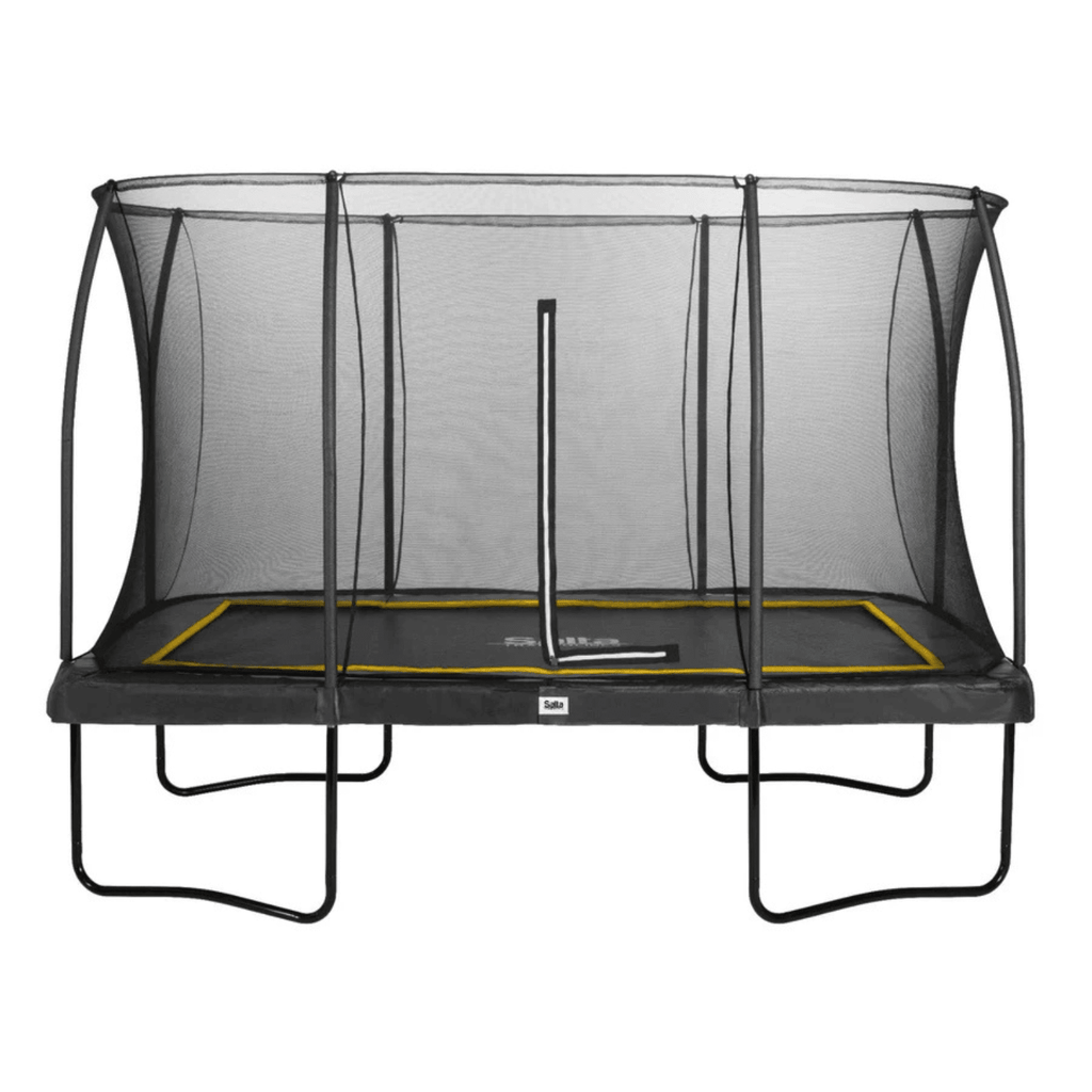 12ft x 8ft Salta Black Rectangular Comfort Edition Trampoline with Enclosure - SGP Garden Ltd