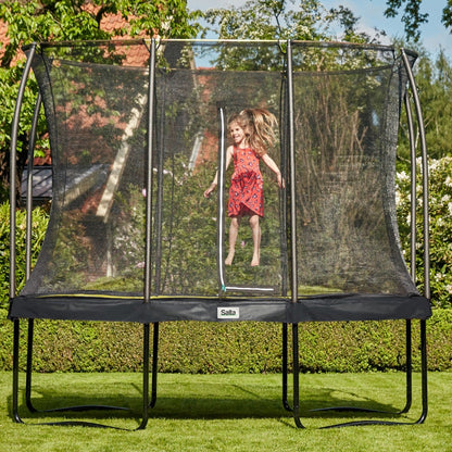 12ft x 8ft Salta Black Rectangular Comfort Edition Trampoline with Enclosure - SGP Garden Ltd