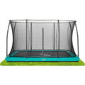 12ft x 8ft Salta Green Rectangular Comfort Edition Inground Trampoline with Enclosure - SGP Garden Ltd