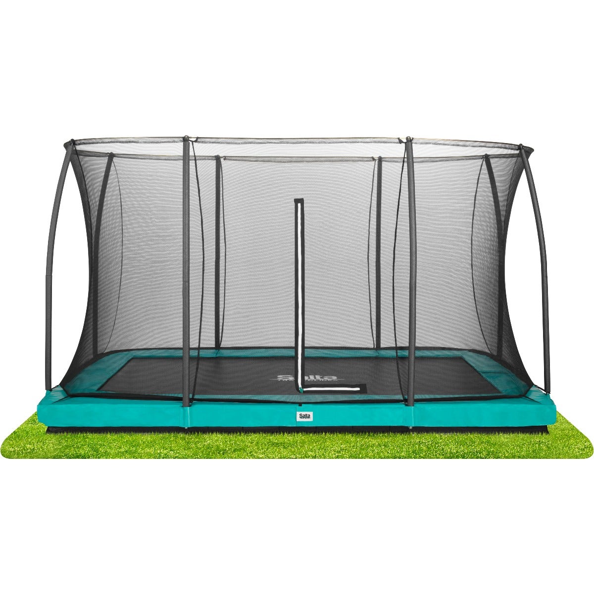 12ft x 8ft Salta Green Rectangular Comfort Edition Inground Trampoline with Enclosure - SGP Garden Ltd