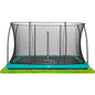 12ft x 8ft Salta Green Rectangular Comfort Edition Inground Trampoline with Enclosure - SGP Garden Ltd
