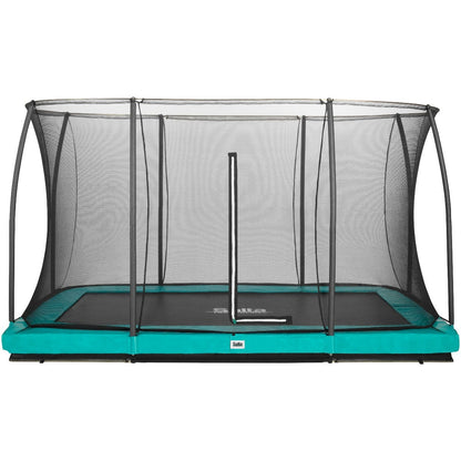 12ft x 8ft Salta Green Rectangular Comfort Edition Inground Trampoline with Enclosure - SGP Garden Ltd