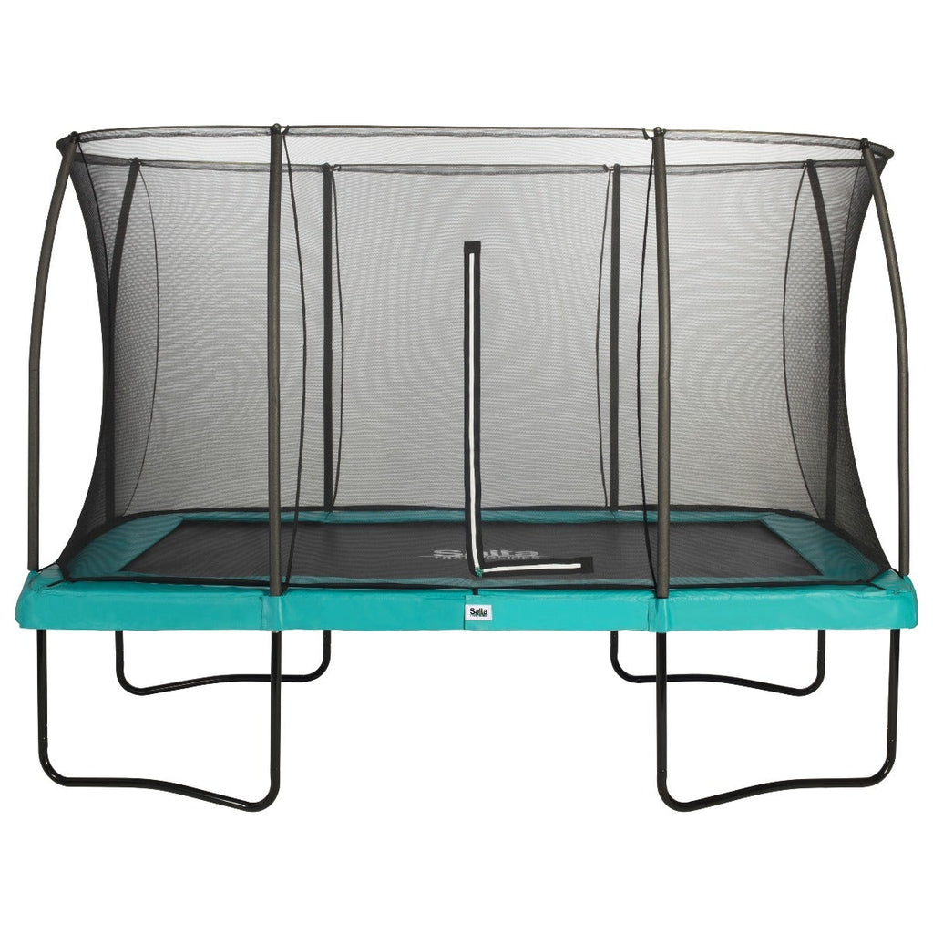 12ft x 8ft Salta Green Rectangular Comfort Edition Trampoline with Enclosure - SGP Garden Ltd