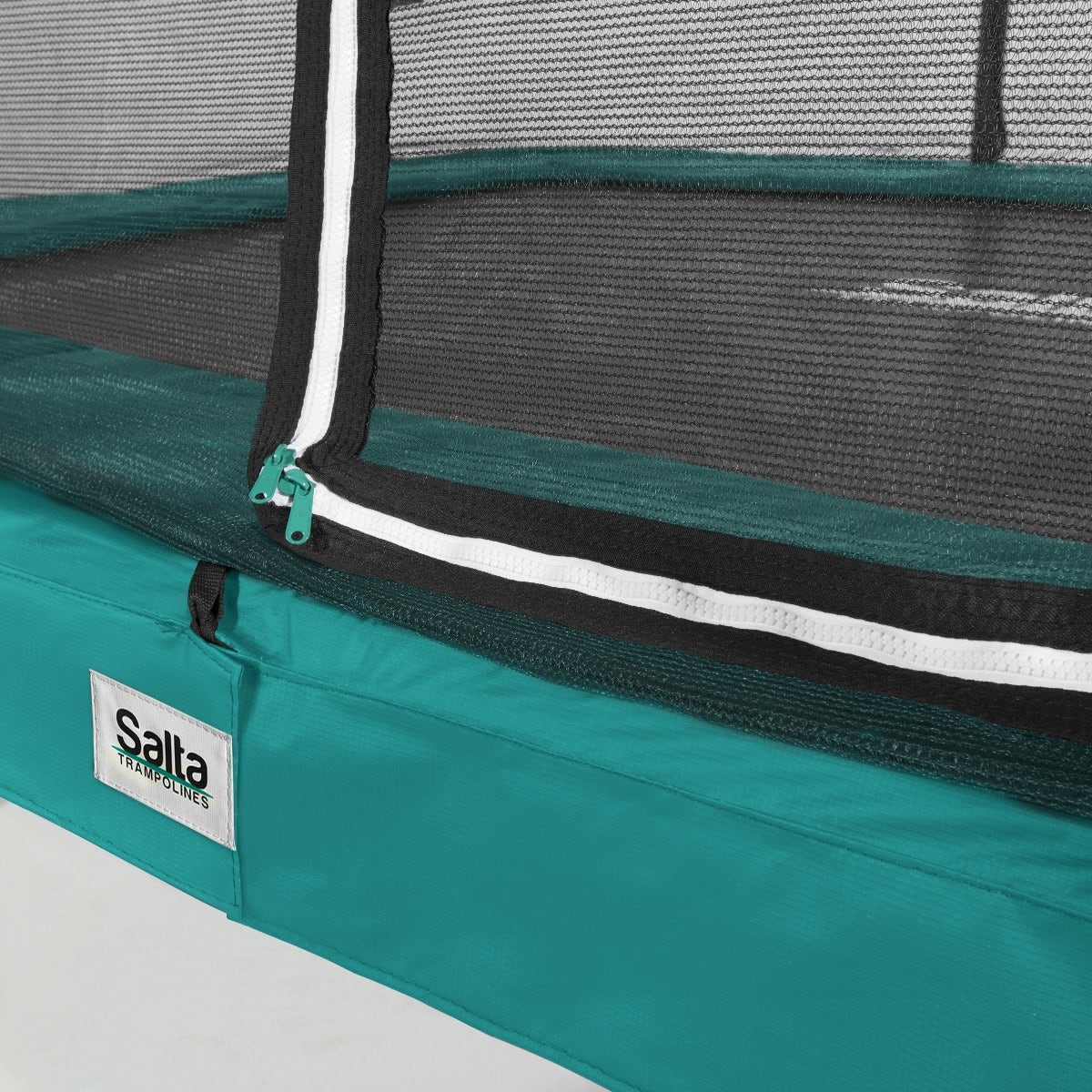12ft x 8ft Salta Green Rectangular Comfort Edition Trampoline with Enclosure - SGP Garden Ltd