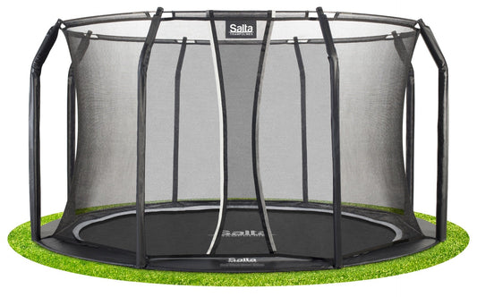 13ft Salta Black Royal Baseground Round Trampoline with Enclosure - SGP Garden Ltd