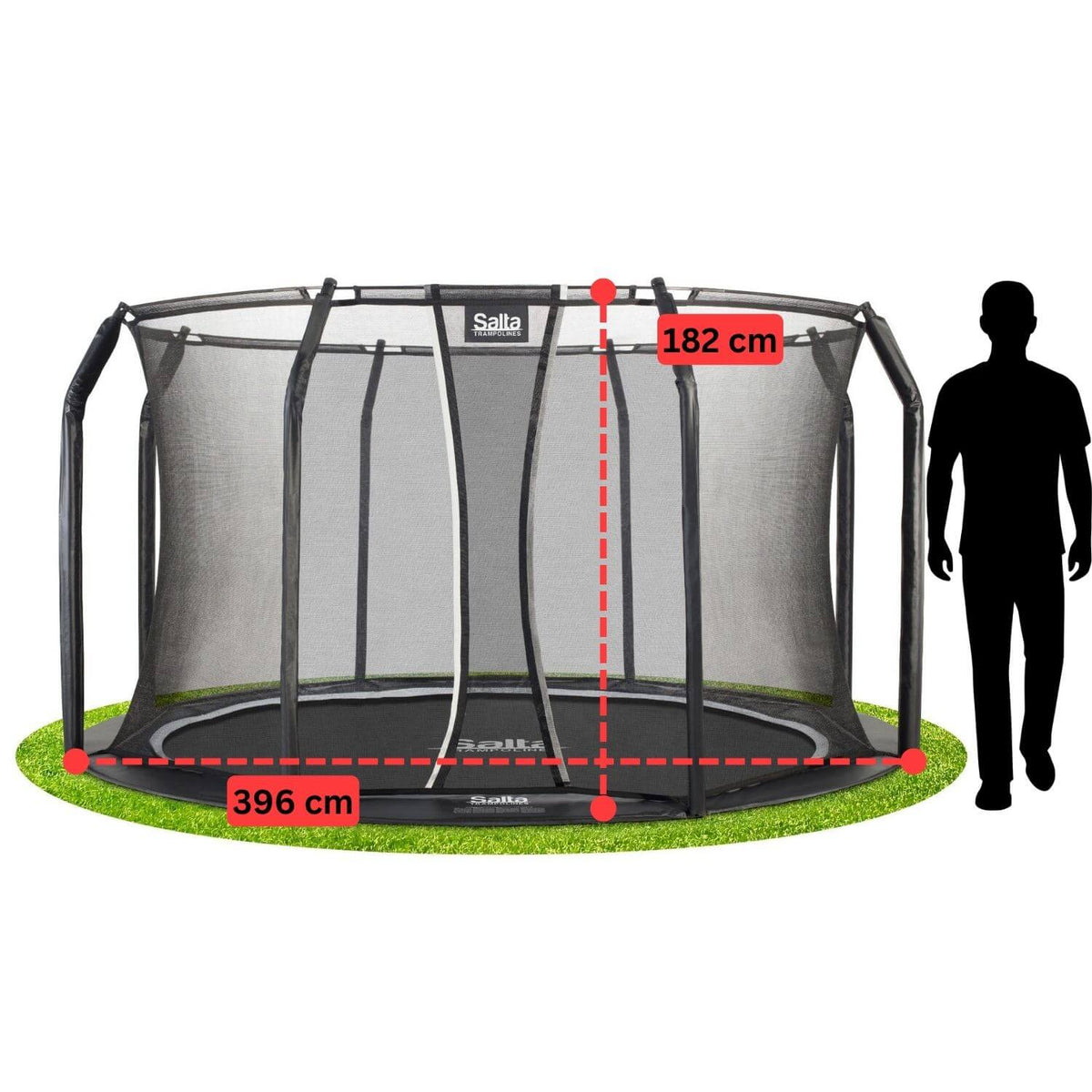 13ft Salta Royal Baseground Black Round Trampoline - SGP Garden Ltd