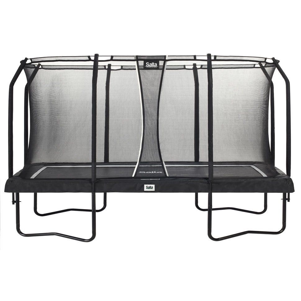 13ft x 8ft Salta Black Rectangular Premium Edition Trampoline with Enclosure - SGP Garden Ltd