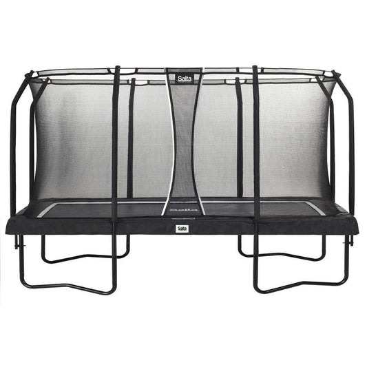 13ft x 8ft Salta Black Rectangular Premium Edition Trampoline with Enclosure - SGP Garden Ltd