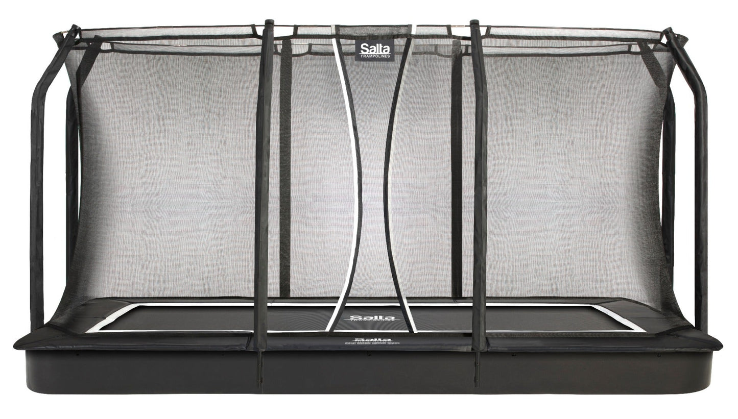 13ft x 8ft Salta Black Royal Baseground Rectangular Trampoline with Enclosure - SGP Garden Ltd