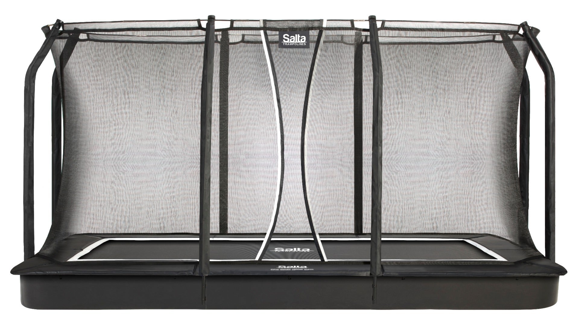 13ft x 8ft Salta Black Royal Baseground Rectangular Trampoline with Enclosure - SGP Garden Ltd