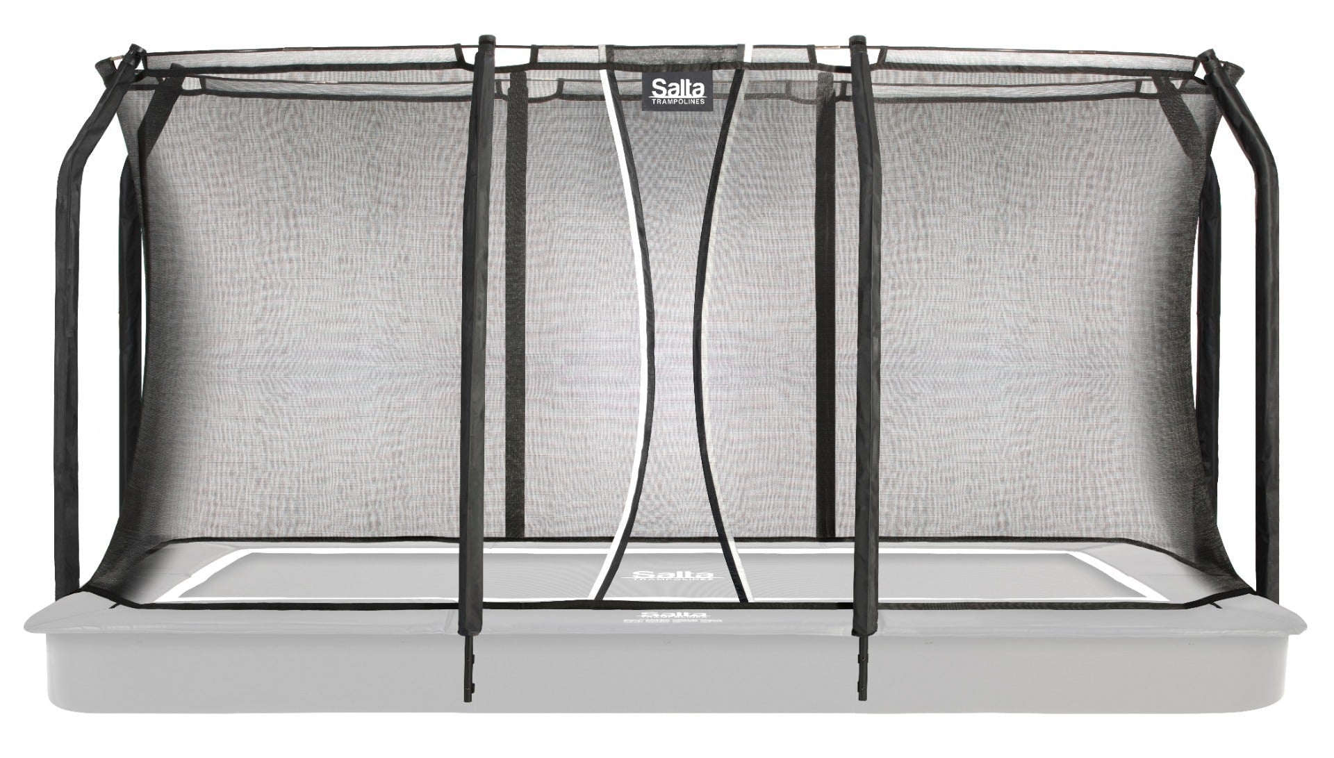 13ft x 8ft Salta Black Royal Baseground Rectangular Trampoline with Enclosure - SGP Garden Ltd