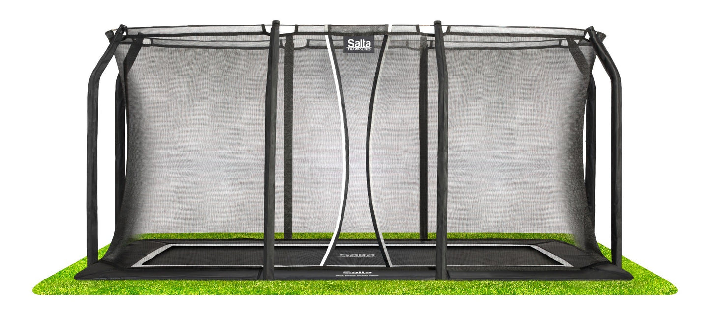 13ft x 8ft Salta Black Royal Baseground Rectangular Trampoline with Enclosure - SGP Garden Ltd