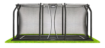 13ft x 8ft Salta Black Royal Baseground Rectangular Trampoline with Enclosure - SGP Garden Ltd