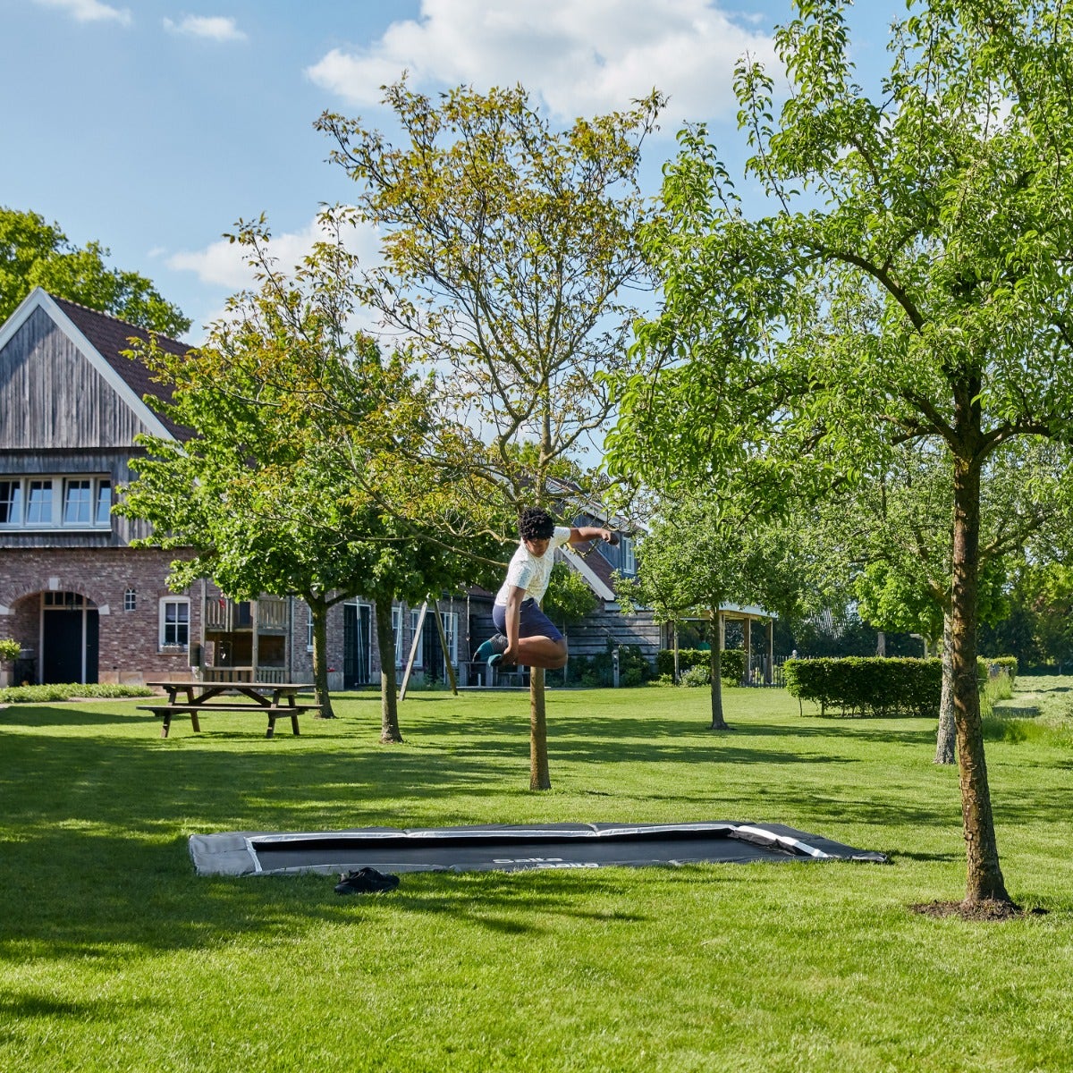 13ft x 8ft Salta Royal Baseground Black Rectangular Trampoline - SGP Garden Ltd