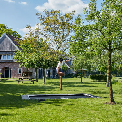 13ft x 8ft Salta Royal Baseground Black Rectangular Trampoline - SGP Garden Ltd