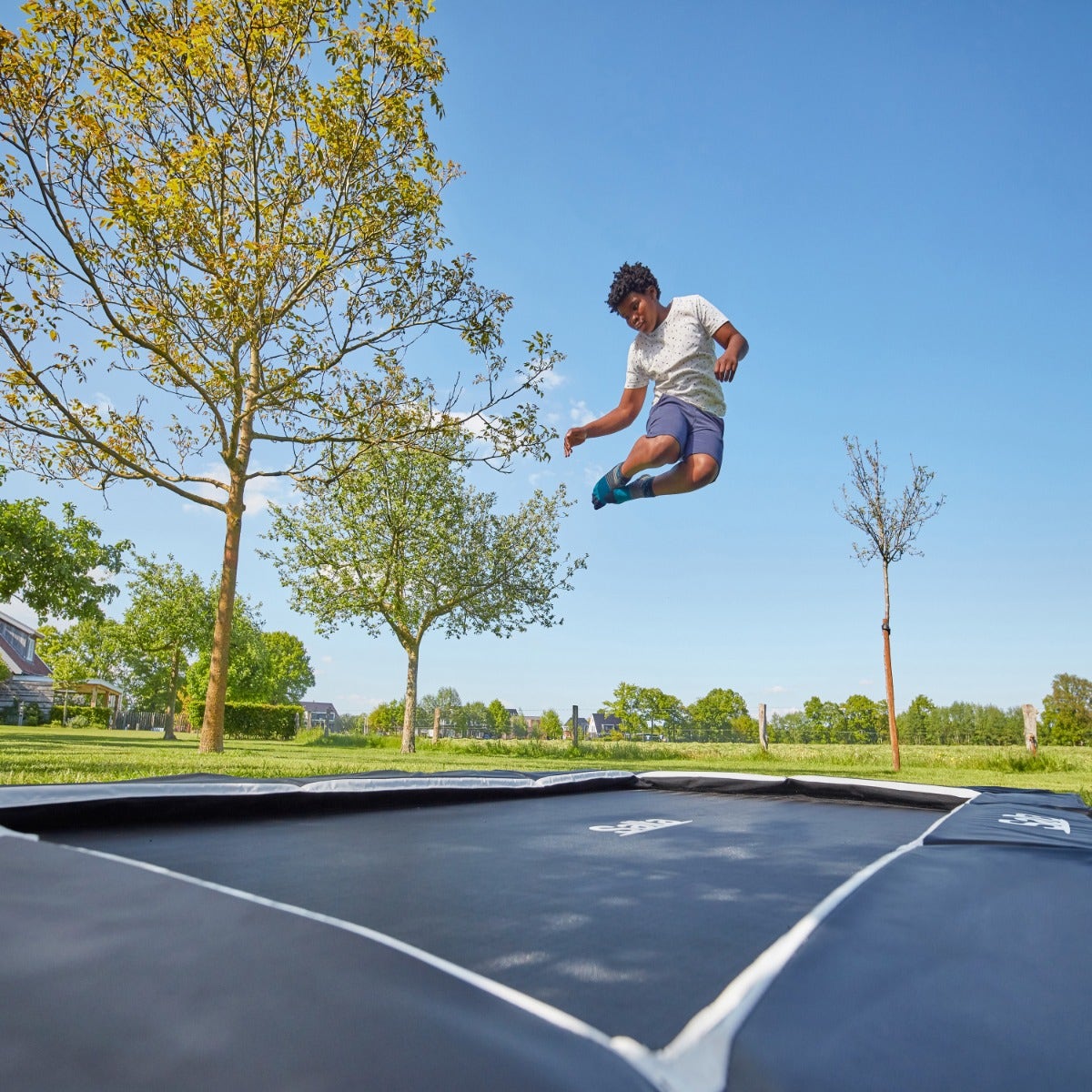 13ft x 8ft Salta Royal Baseground Black Rectangular Trampoline - SGP Garden Ltd