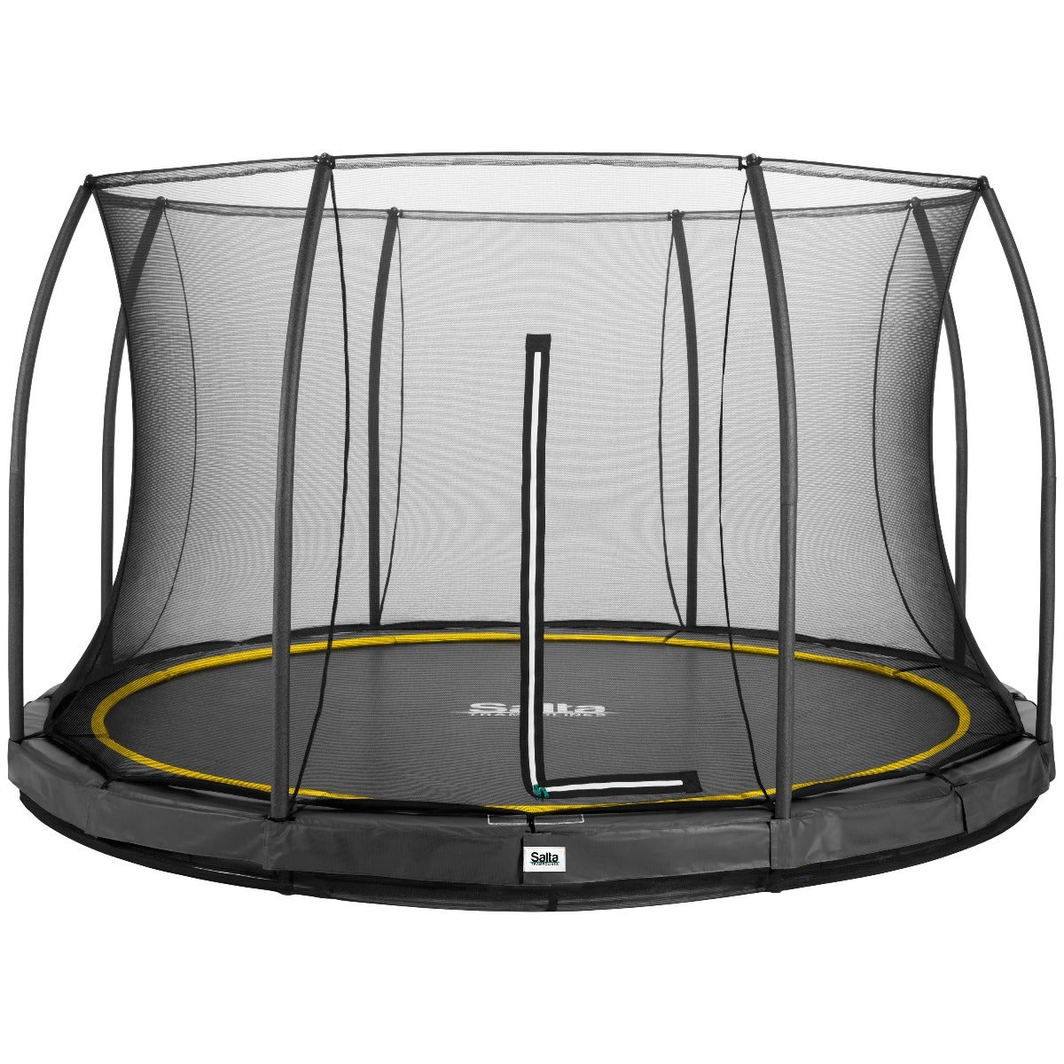 14ft Salta Black Comfort Edition InGround Round Trampoline with Enclosure - SGP Garden Ltd