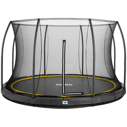 14ft Salta Black Comfort Edition InGround Round Trampoline with Enclosure - SGP Garden Ltd
