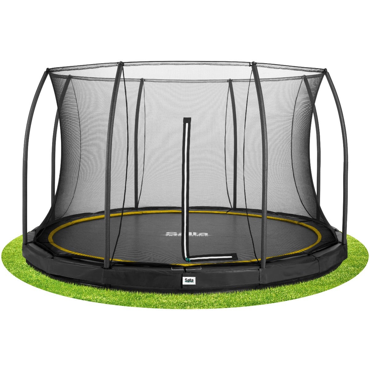 14ft Salta Black Comfort Edition InGround Round Trampoline with Enclosure - SGP Garden Ltd