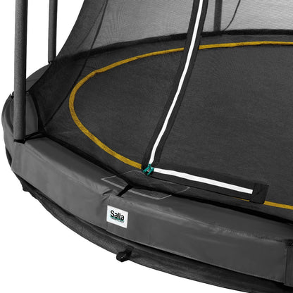 14ft Salta Black Comfort Edition InGround Round Trampoline with Enclosure - SGP Garden Ltd