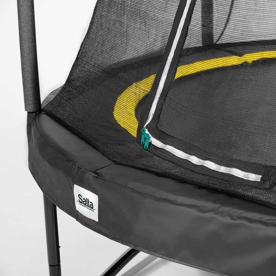 14ft Salta Black Round Comfort Edition Trampoline with Enclosure - SGP Garden Ltd