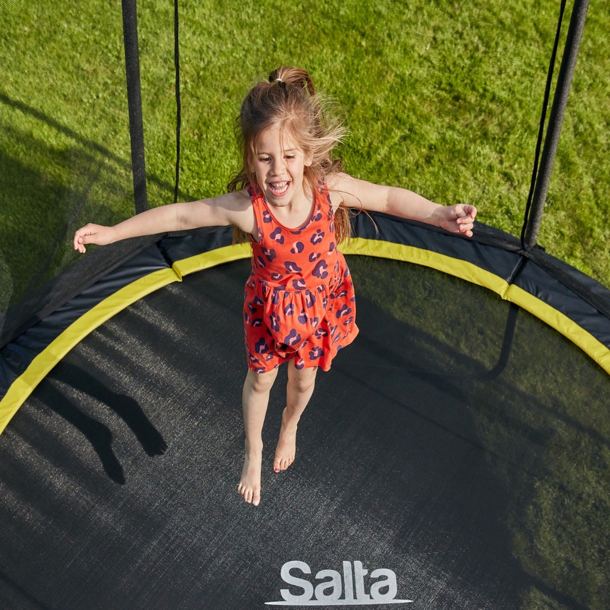 14ft Salta Black Round Comfort Edition Trampoline with Enclosure - SGP Garden Ltd