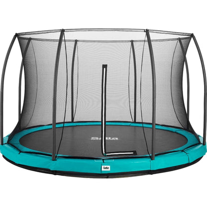 14ft Salta Green Comfort Edition InGround Round Trampoline with Enclosure - SGP Garden Ltd