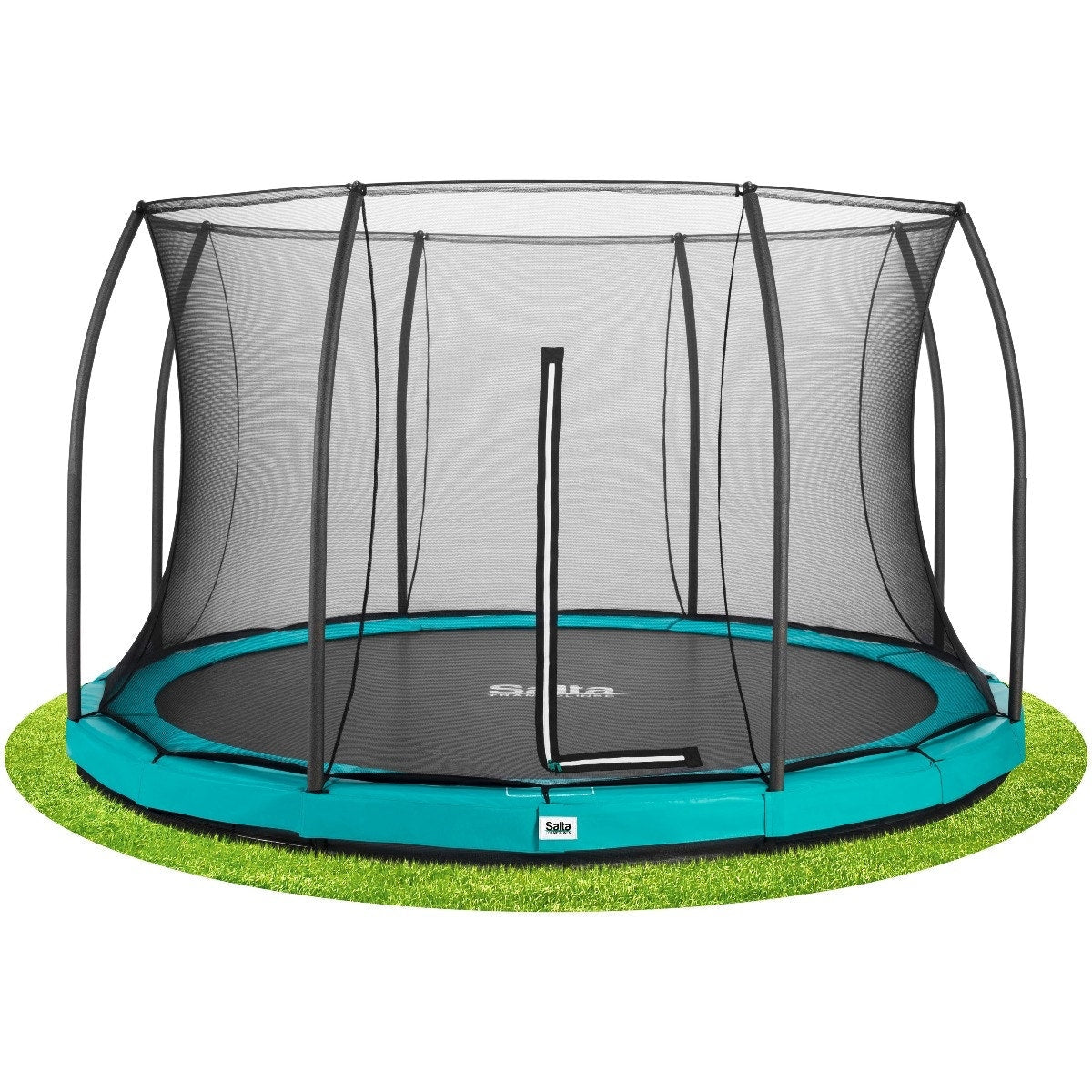 14ft Salta Green Comfort Edition InGround Round Trampoline with Enclosure - SGP Garden Ltd