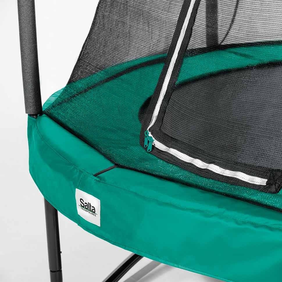 14ft Salta Green Round Comfort Edition Trampoline with Enclosure - SGP Garden Ltd