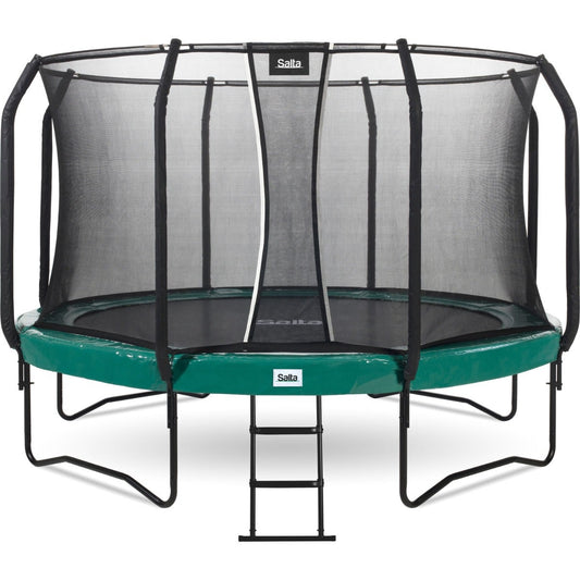 14ft Salta Green Round First Class Edition Trampoline with Enclosure - SGP Garden Ltd