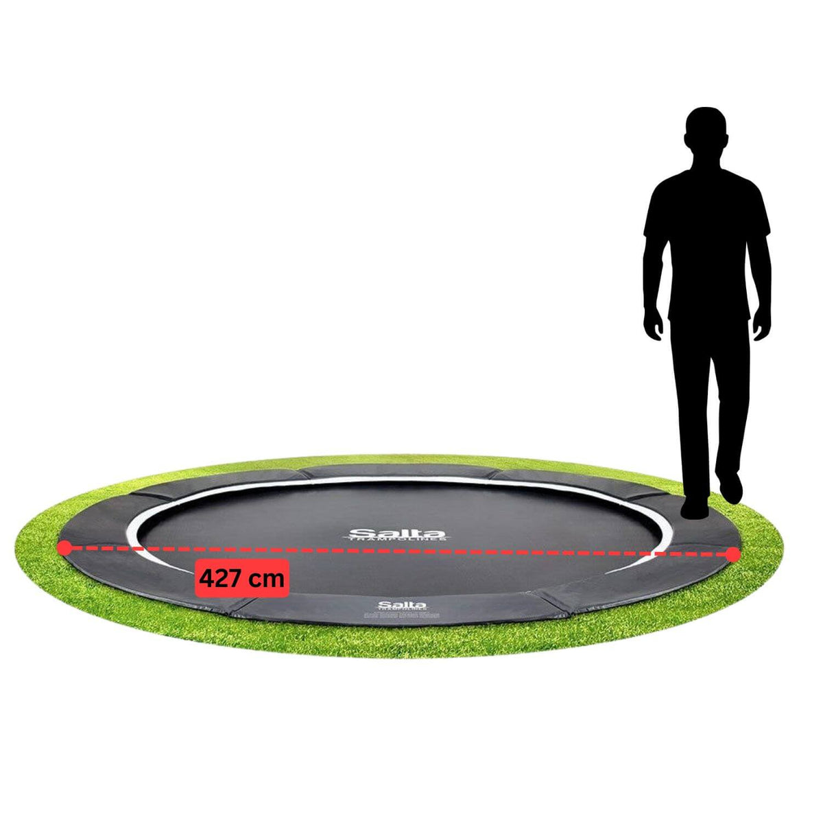14ft Salta Royal Baseground Black Round Trampoline - SGP Garden Ltd