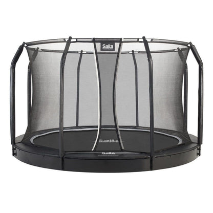 14ft Salta Royal Baseground Black Round Trampoline with Enclosure - SGP Garden Ltd