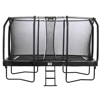 14ft x 8ft Salta Black Rectangular First Class Trampoline with Enclosure - SGP Garden Ltd