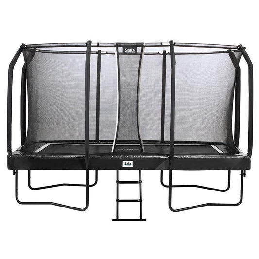 14ft x 8ft Salta Black Rectangular First Class Trampoline with Enclosure - SGP Garden Ltd