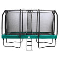 14ft x 8ft Salta Green Rectangular First Class Trampoline with Enclosure - SGP Garden Ltd