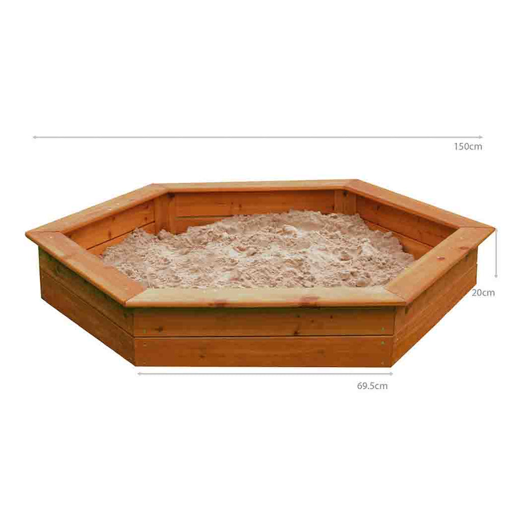 1.5m Diameter Hexagonal Wooden Sandpit - SGP Garden Ltd