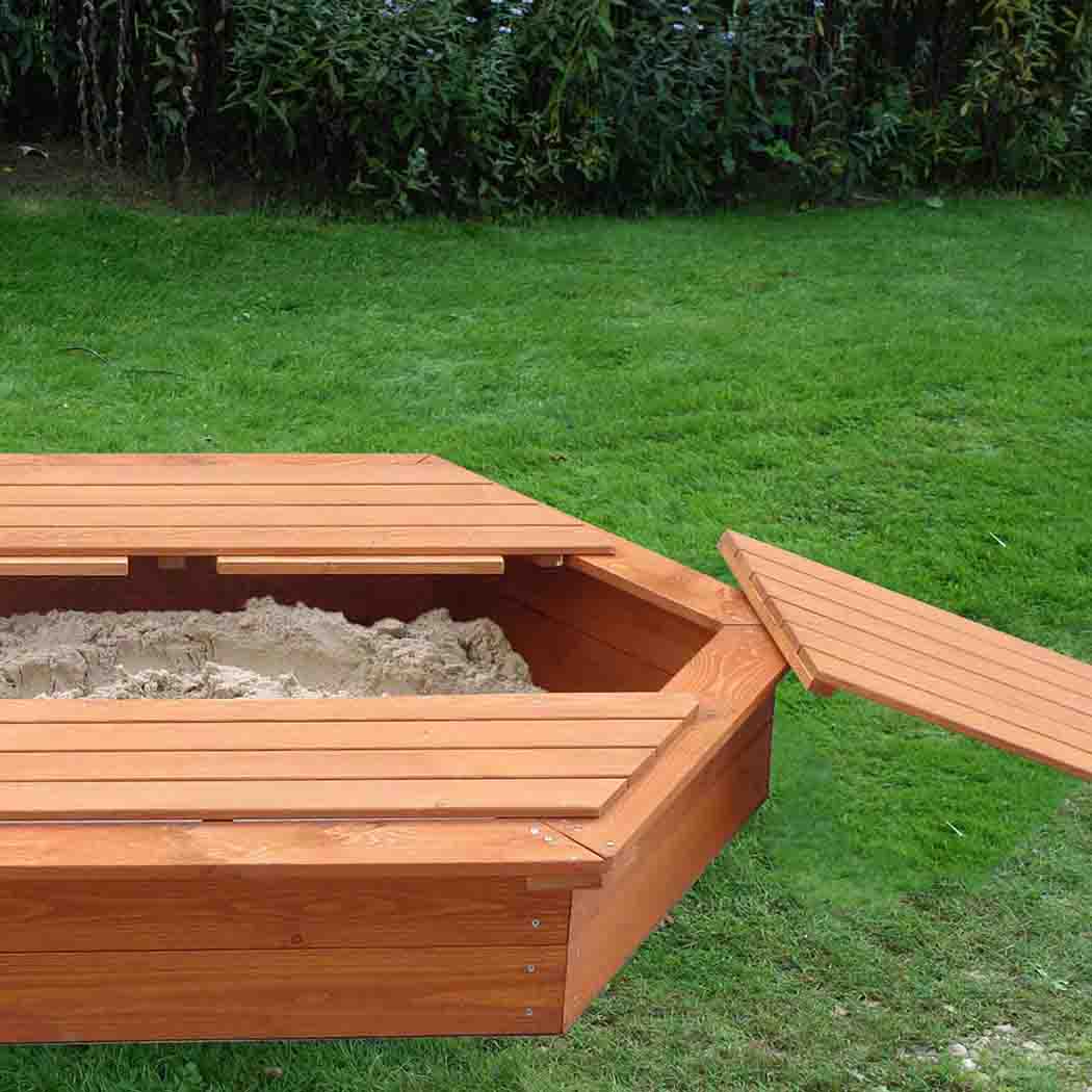 1.5m Diameter Hexagonal Wooden Sandpit - SGP Garden Ltd