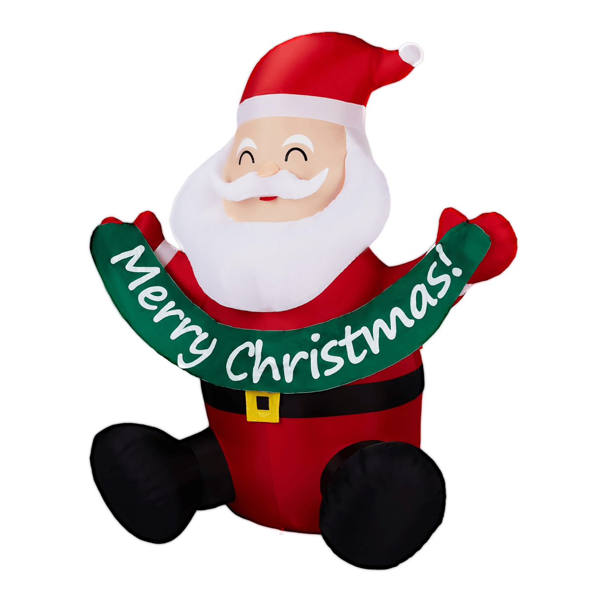1.75M Lighted Christmas Inflatable Decoration, Inflatable Santa Claus Holding Banner, Funny Blow Up Yard Decorations with Built-in LED Lights for Holiday Party Front Yard Lawn Garden Decor - SGP Garden Ltd