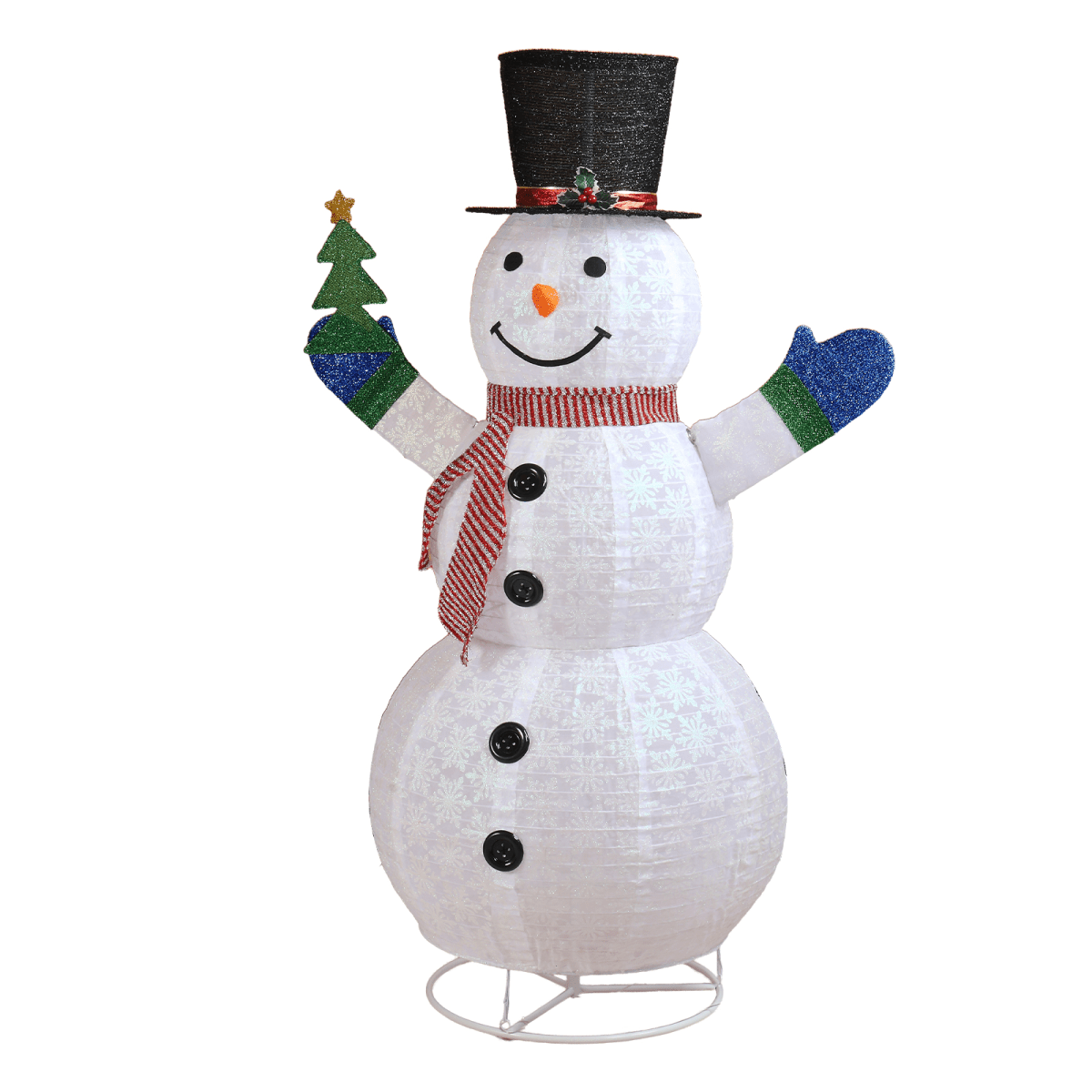 1.7M Lighted Snowman Holding Small Tree Christmas Yard Decorations, Pre-lit Pull Up Snowman with 200 Warm White LEDs, for Xmas Outdoor Holiday Indoor Decor Lighted Holiday Displays, White - SGP Garden Ltd