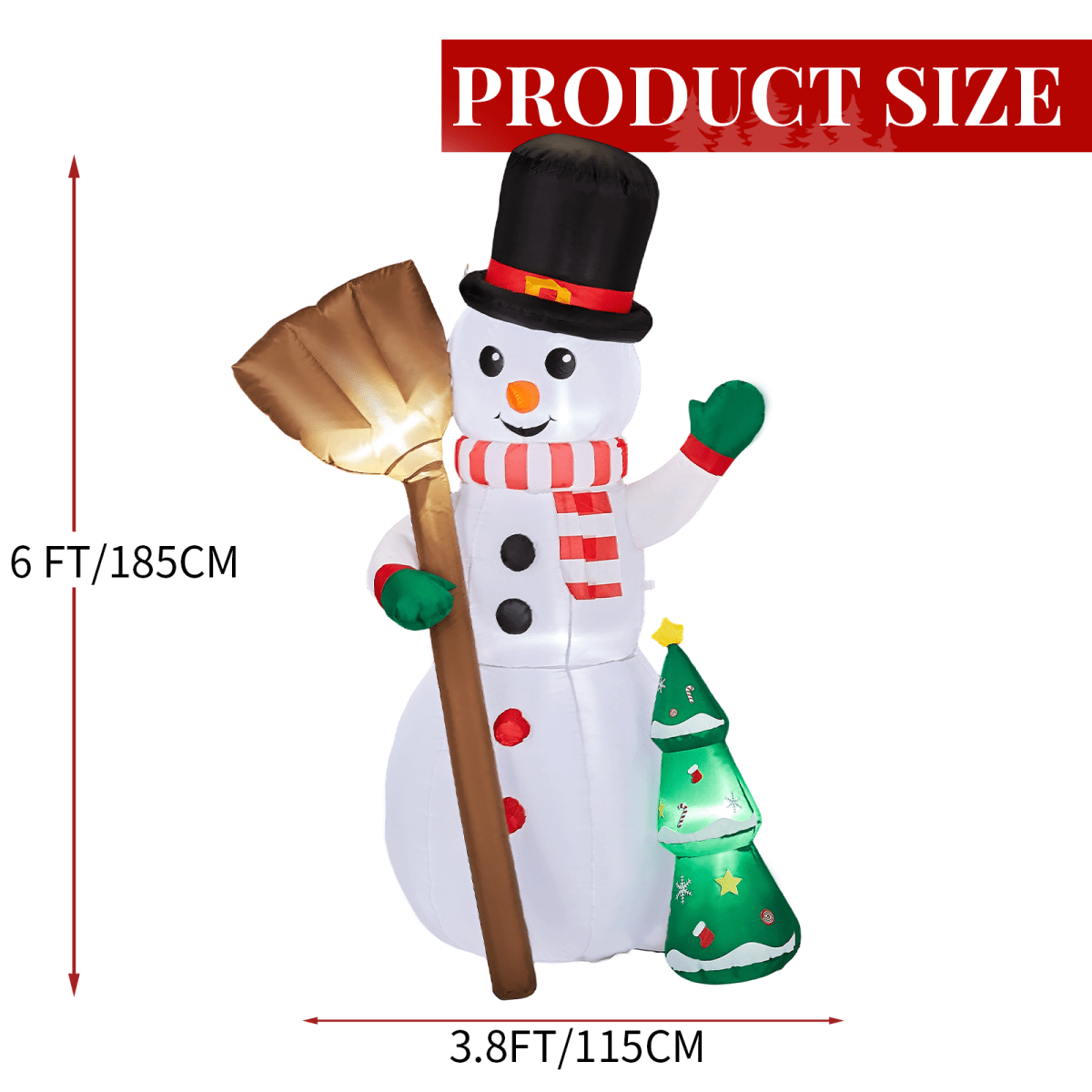 1.85M Lighted Christmas Inflatable Decoration, Inflatable Snowman Holding Groom, Funny Blow Up Yard Decorations with Built-in LED Lights for Holiday Party Front Yard Lawn Garden Decor - SGP Garden Ltd