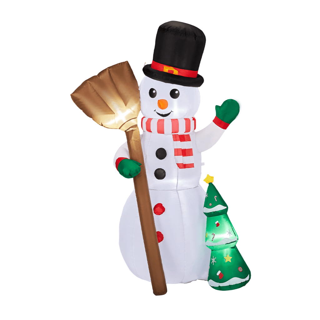 1.85M Lighted Christmas Inflatable Decoration, Inflatable Snowman Holding Groom, Funny Blow Up Yard Decorations with Built-in LED Lights for Holiday Party Front Yard Lawn Garden Decor - SGP Garden Ltd