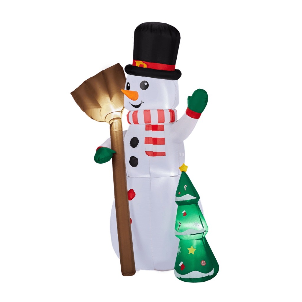 1.85M Lighted Christmas Inflatable Decoration, Inflatable Snowman Holding Groom, Funny Blow Up Yard Decorations with Built-in LED Lights for Holiday Party Front Yard Lawn Garden Decor - SGP Garden Ltd