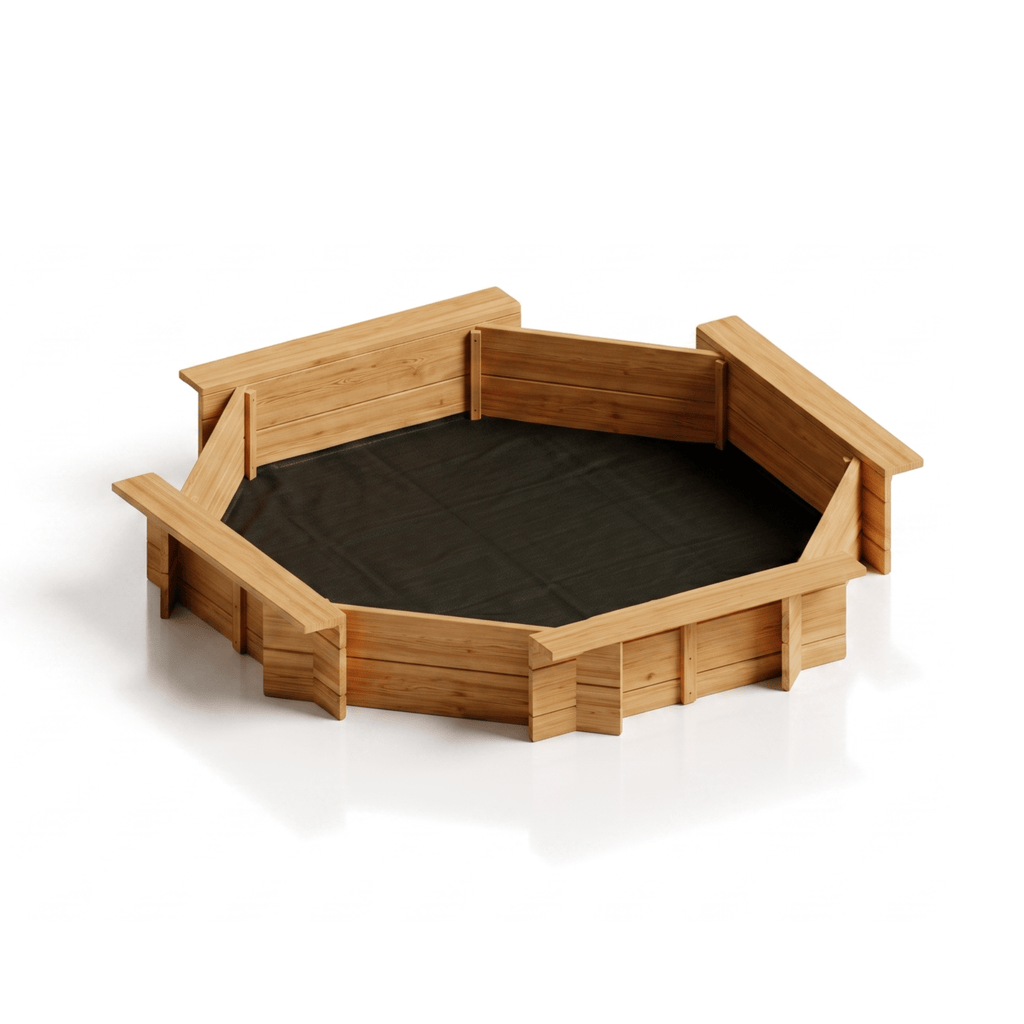 1.8m Diameter Octagonal Wooden Sandpit - SGP Garden Ltd