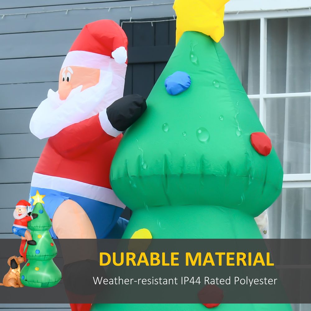 1.8m Inflatable Christmas Tree, LED Lighted with Santa Claus Dog Party Prop - SGP Garden Ltd