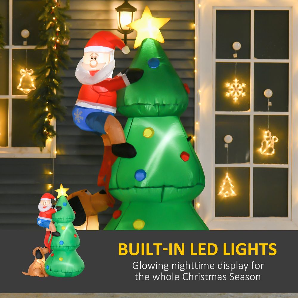 1.8m Inflatable Christmas Tree, LED Lighted with Santa Claus Dog Party Prop - SGP Garden Ltd