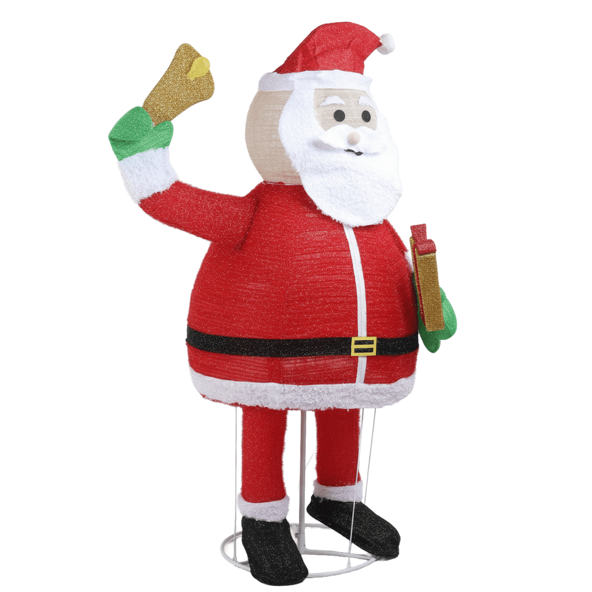 1.8M Lighted Santa Claus Holding Bell Christmas Yard Decorations, Pre-lit Pull Up Santa with 200 Warm White LEDs, for Xmas Outdoor Holiday Indoor Decor Lighted Holiday Displays - SGP Garden Ltd