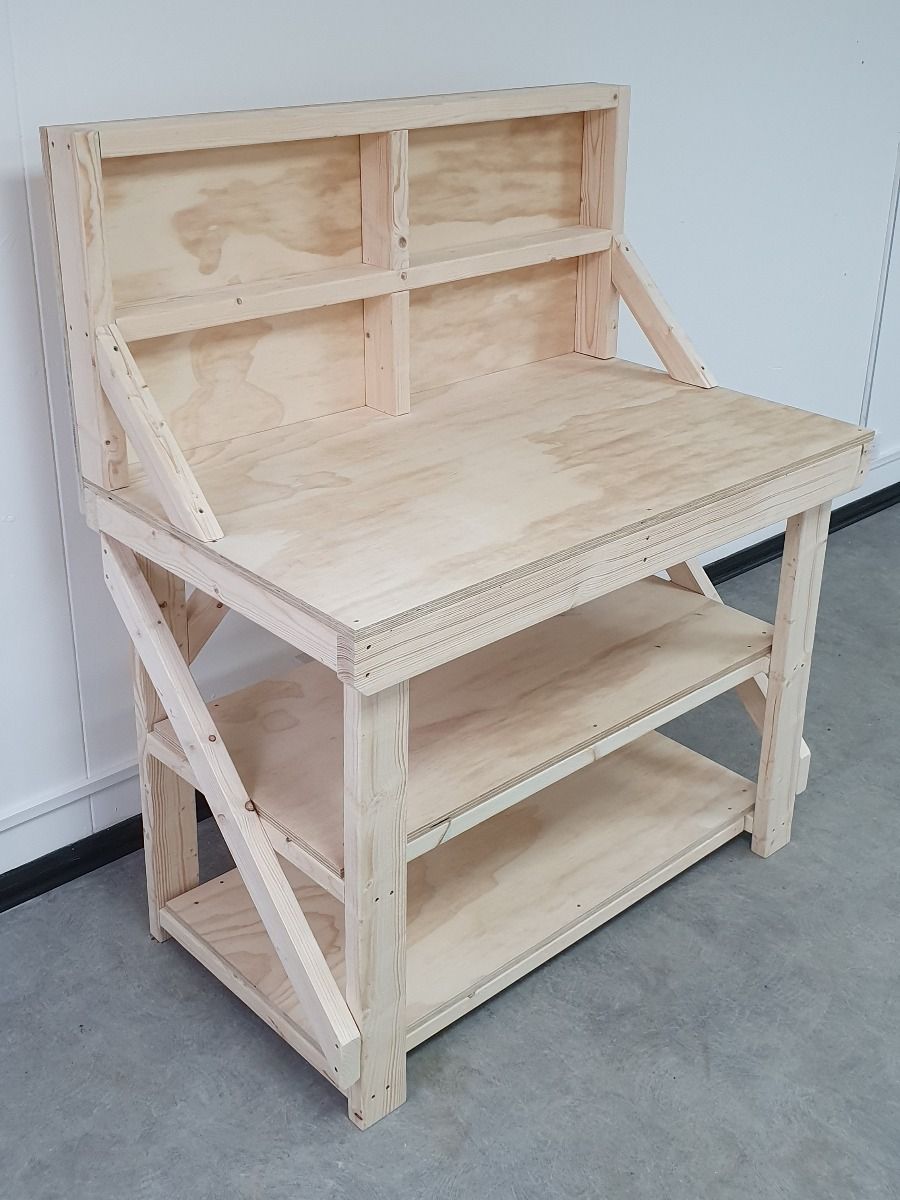 18mm Plywood Top Workbench with Back Panel & Double Shelf for Superior Strength - SGP Garden Ltd